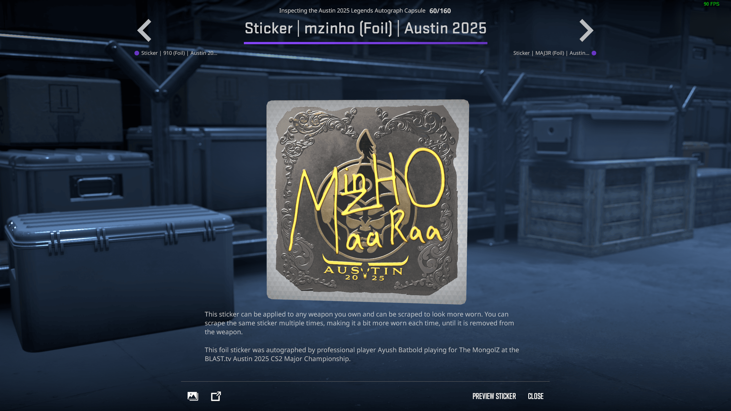 蒙古小胖mzinho將教練名字簽進貼紙！Austin Major特殊簽名大盤點