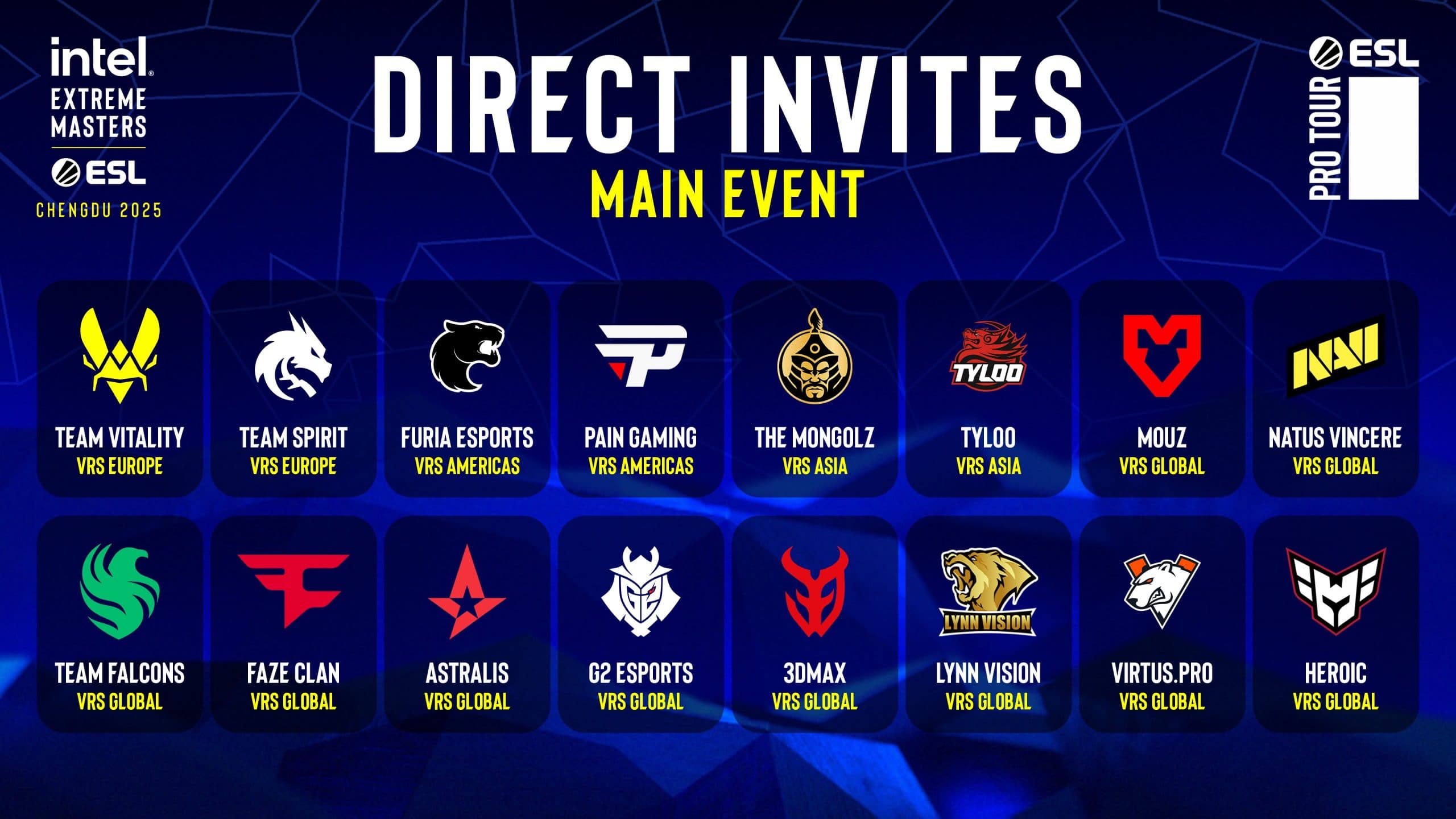 亞洲三雄參戰! IEM Chengdu 2025 名單出爐