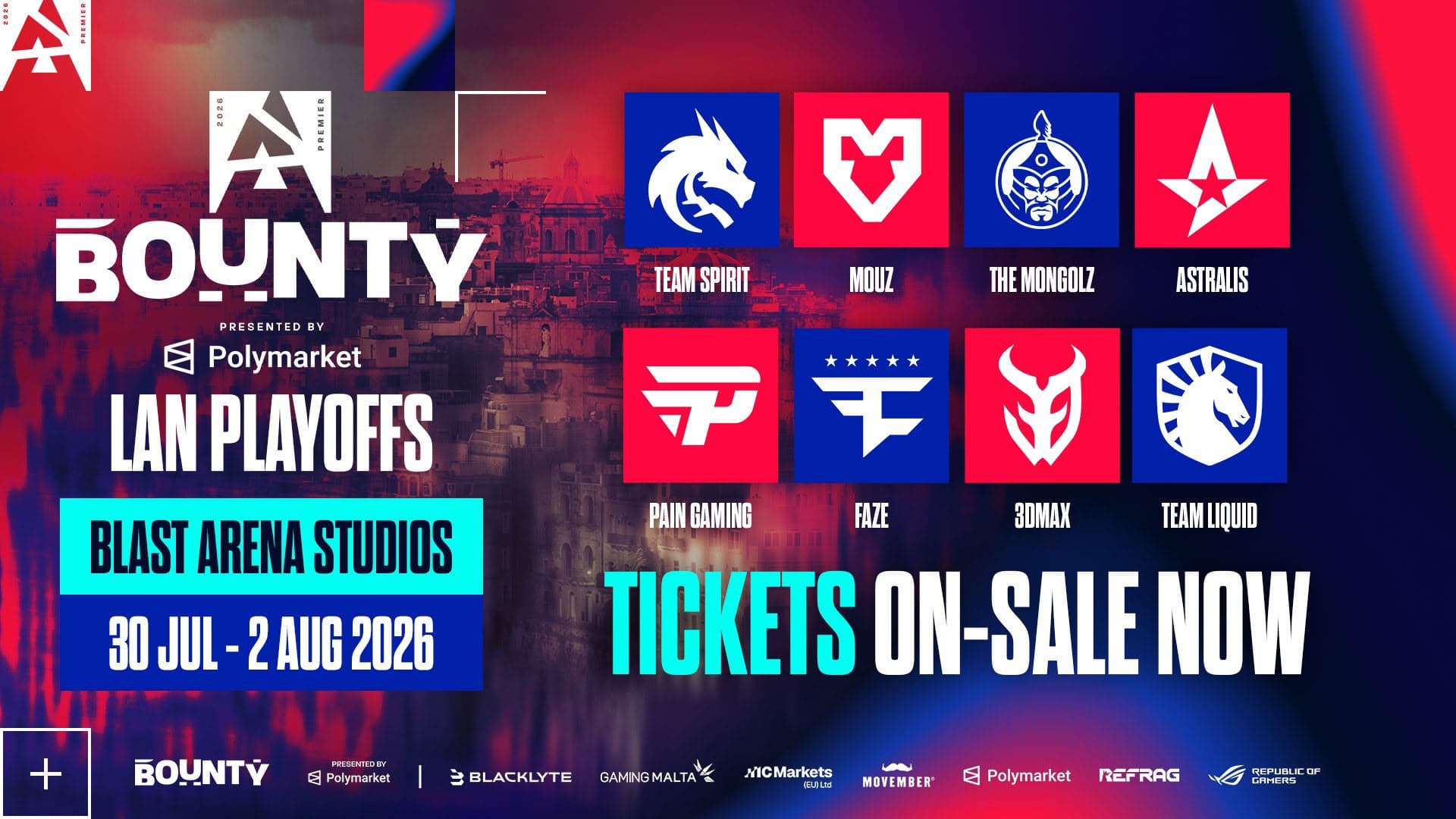 冷門迭爆！BLAST Bounty 2026 S2 總決賽名單出爐，僅 Spirit 一支前十強隊突圍
